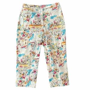RAFAELLA Multicolor Floral Cuffed Capri Pants